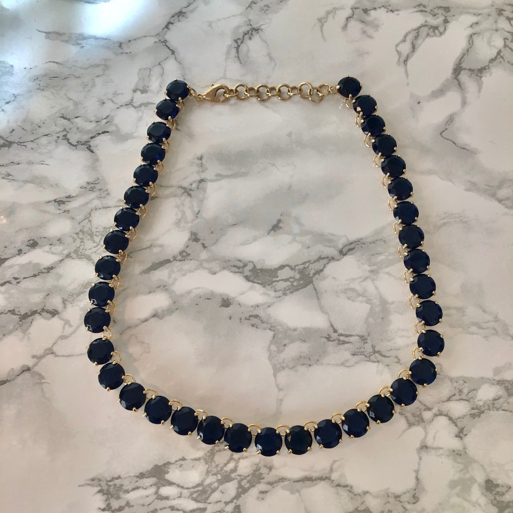 Elegant Dark Blue Tennis Necklace